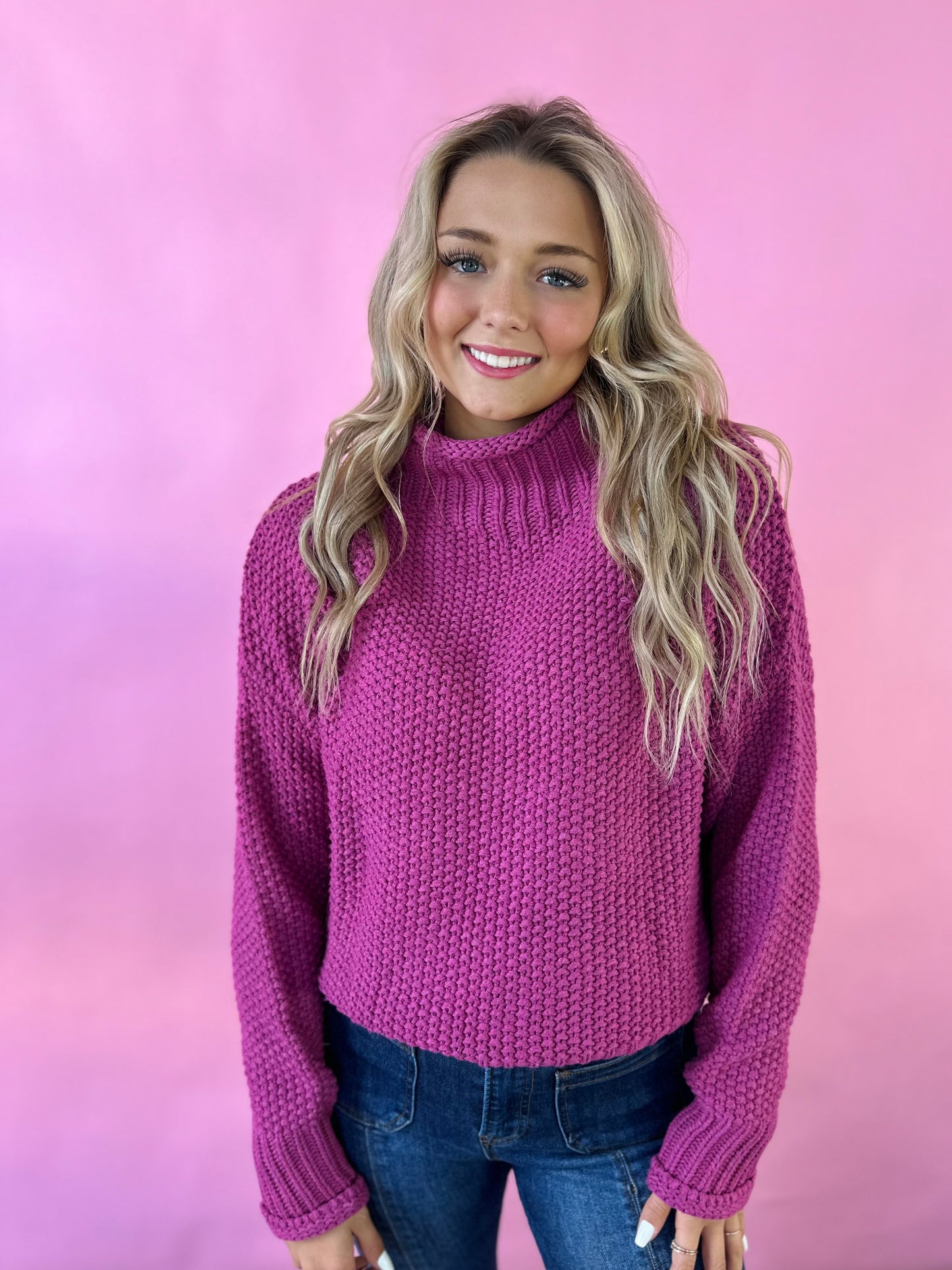 MAGENTA PEBBLE SWEATER