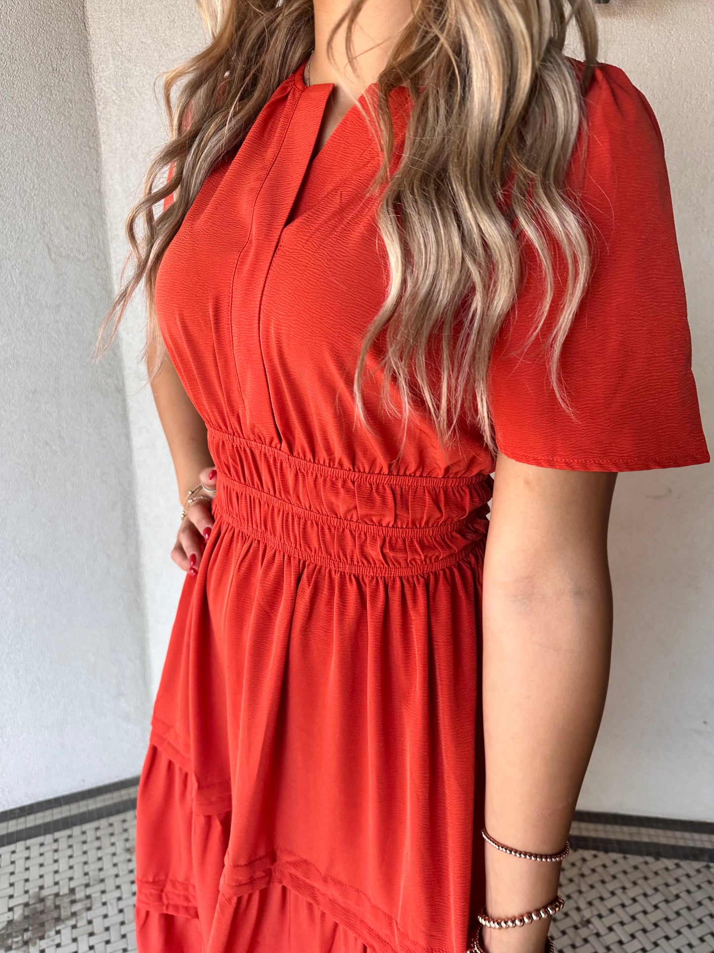 RUST S/S MAXI DRESS