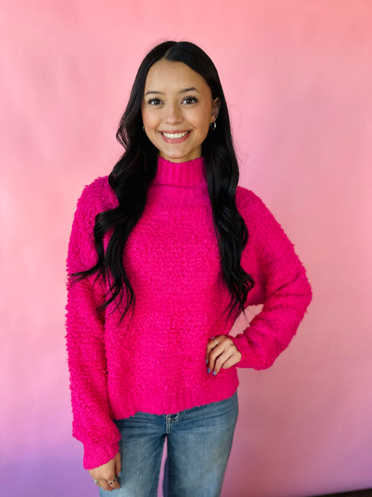 PINK TURTLENECK SWEATER