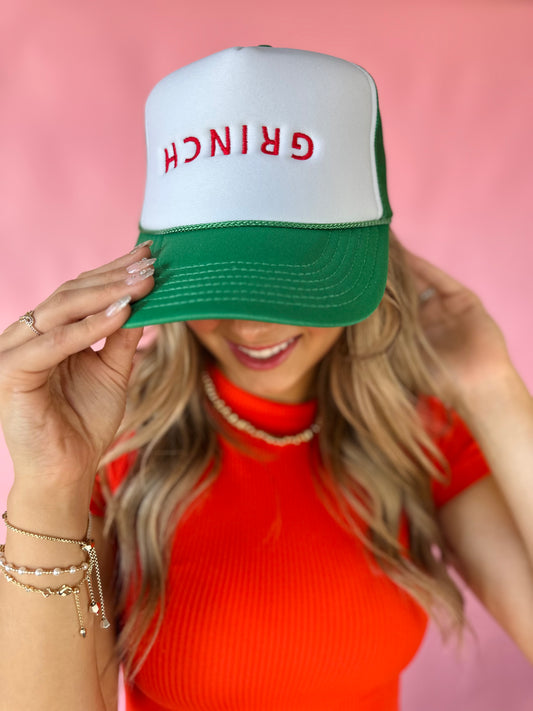 GRINCH EMBROIDERED TRUCKER HAT