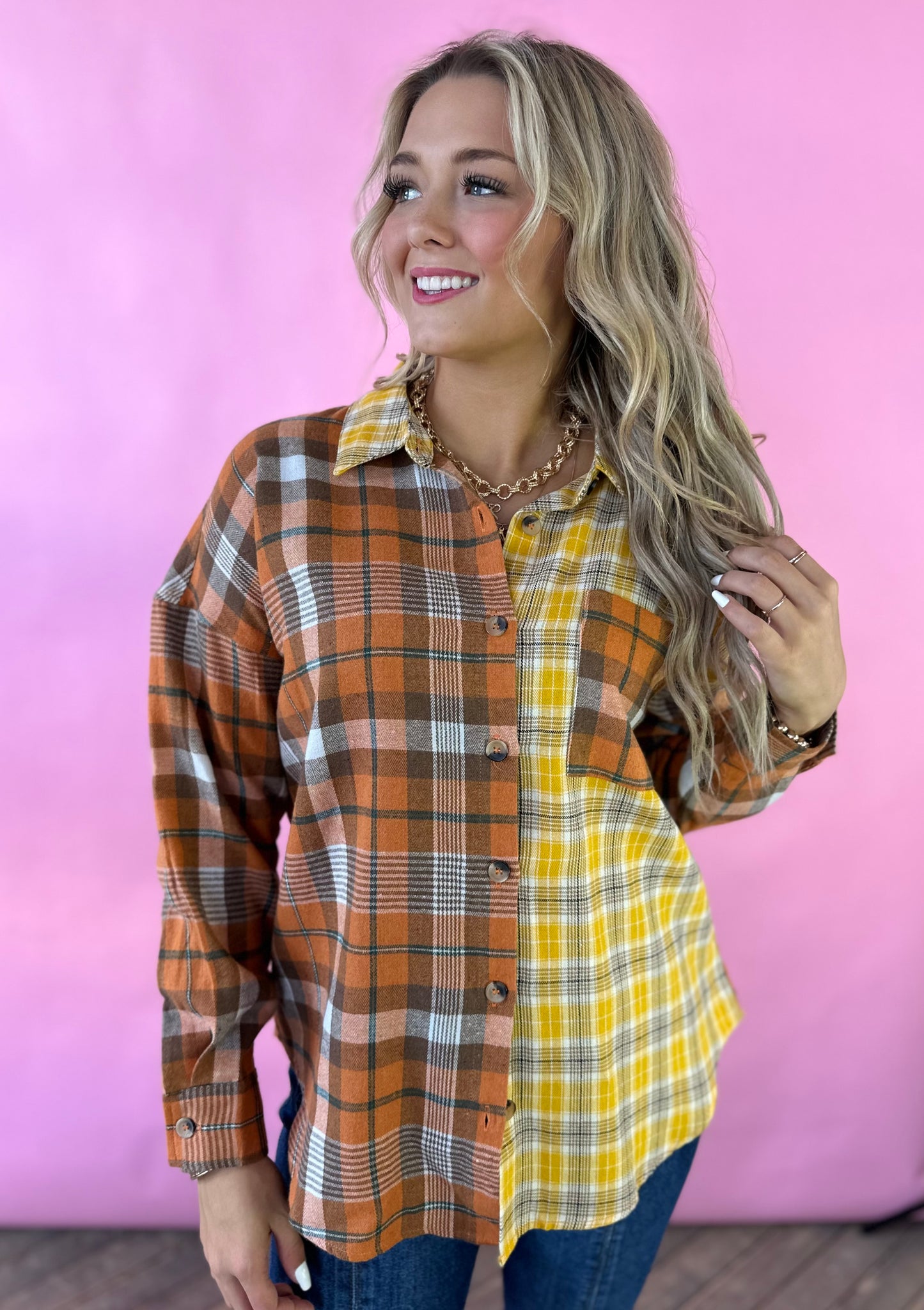 RUST AND GOLD FLANNEL