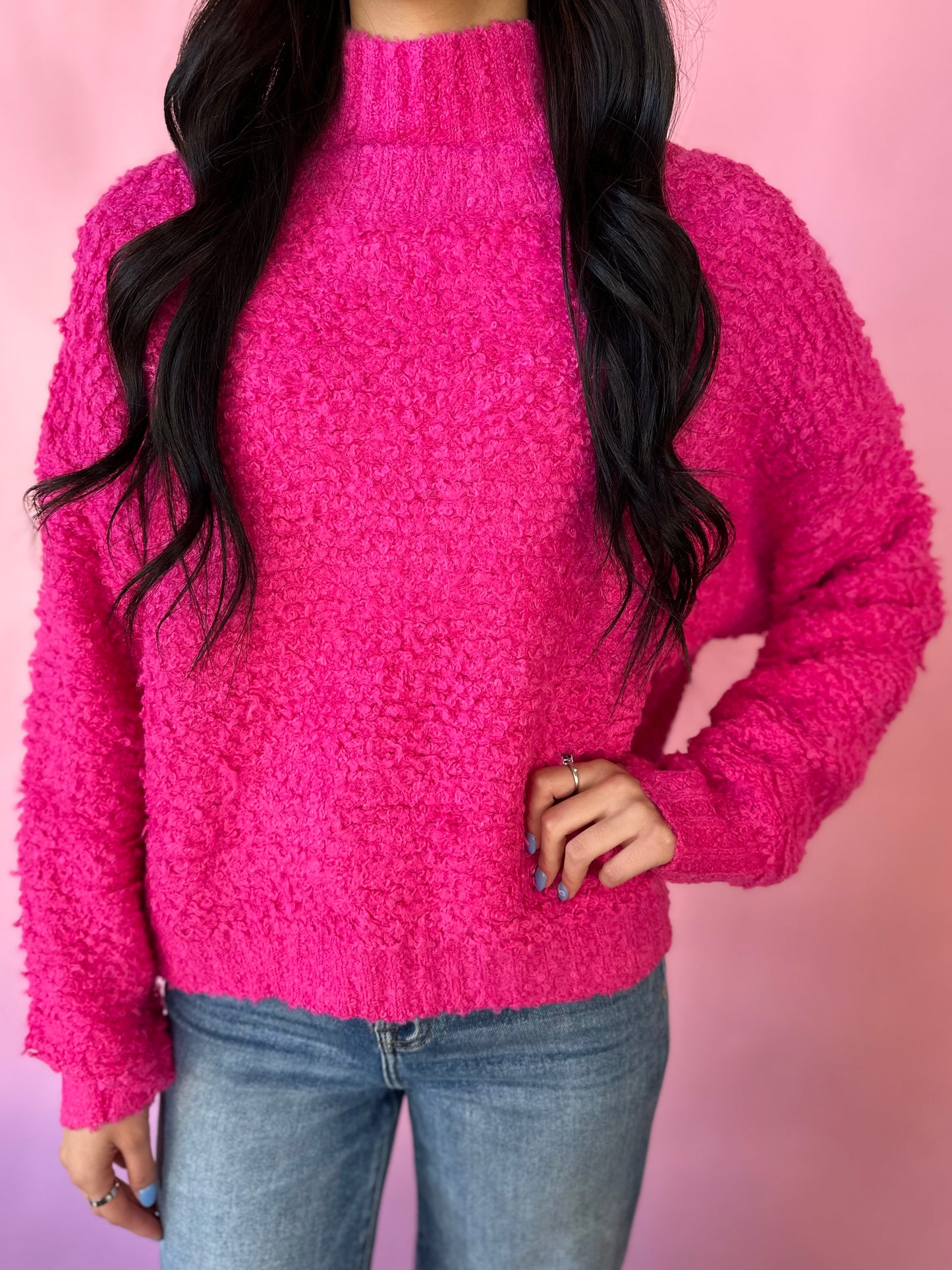 PINK TURTLENECK SWEATER