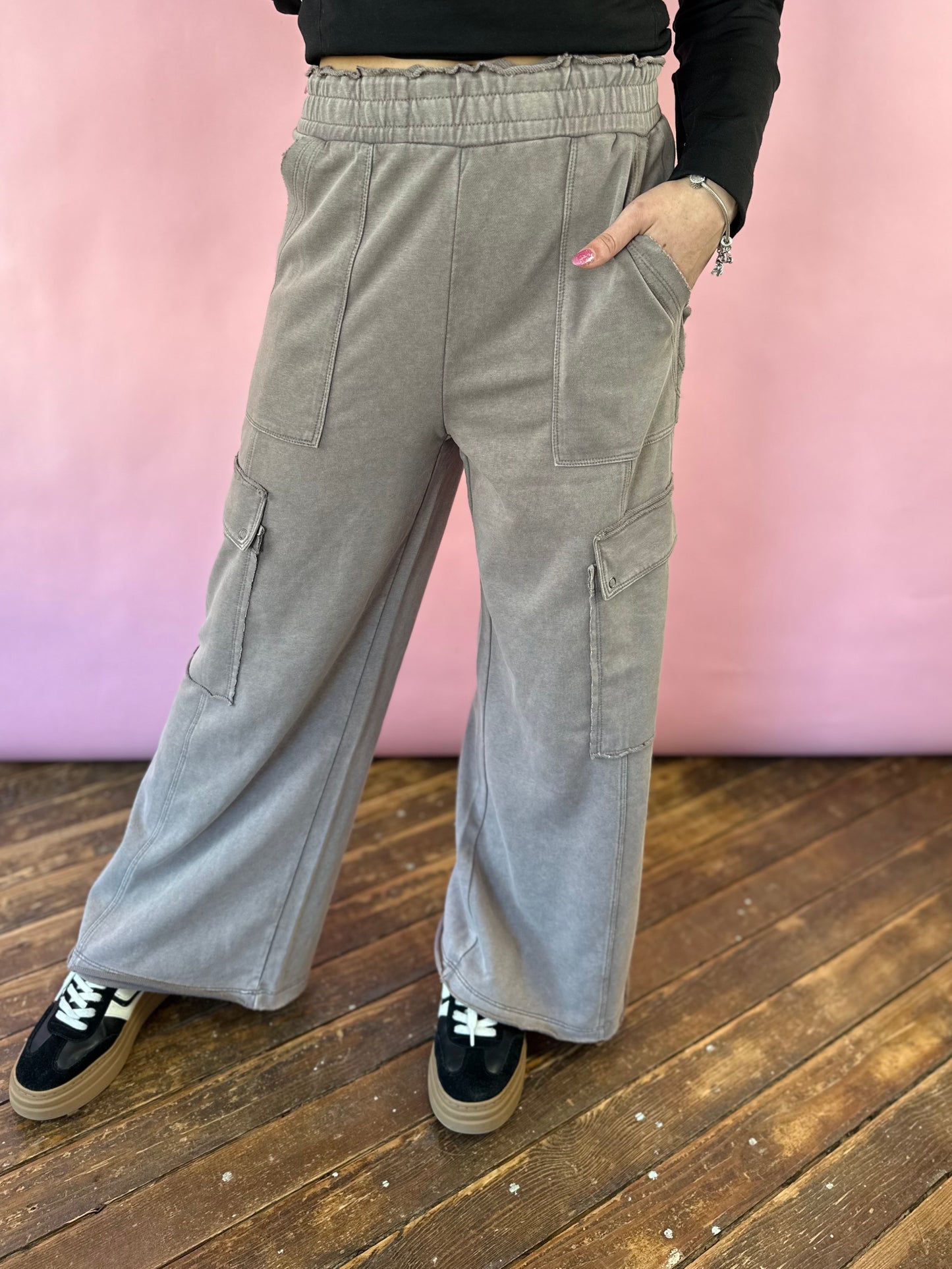 MOCHA WIDE LEG LOUNGE PANT