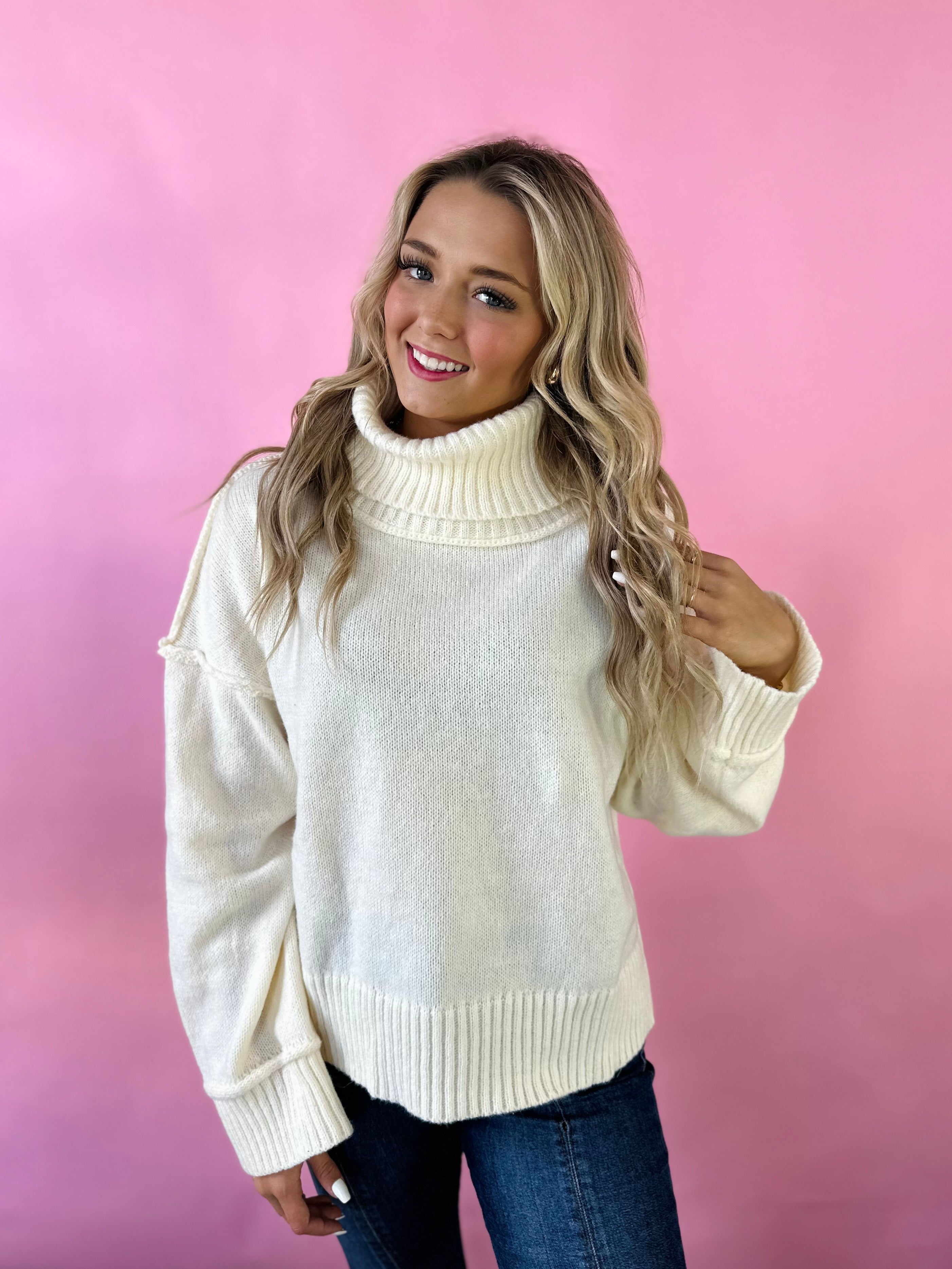 Cream cowl neck sweater hotsell