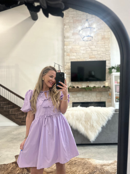 YOUR FAV LAVENDAR BOW DRESS