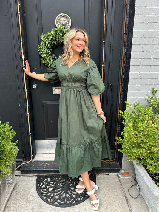 OLIVE GREEN MAXI DRESS