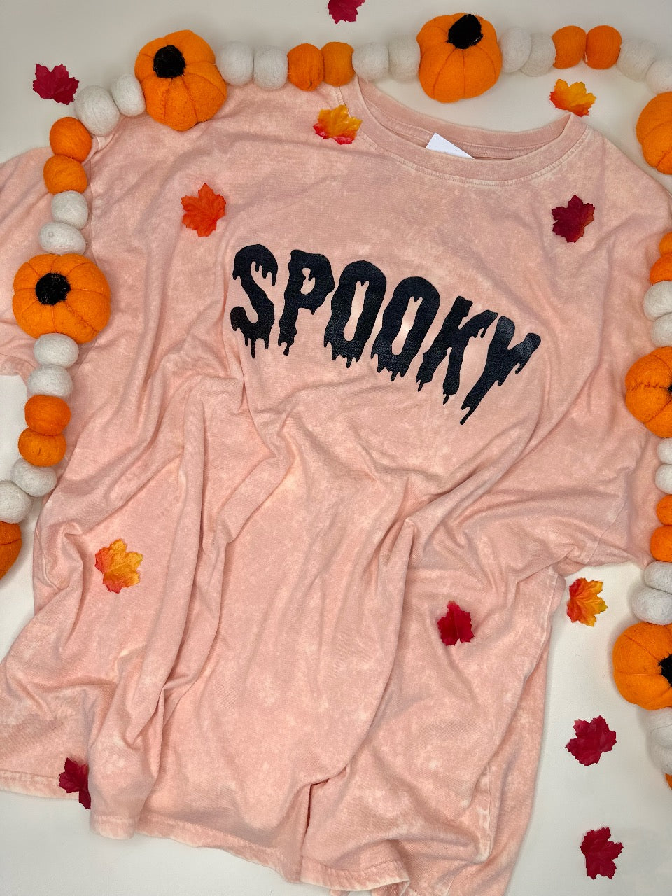 ORANGE ACID WASH SPOOKY TEE