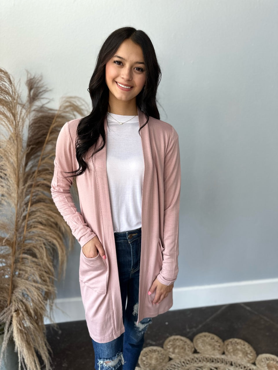 BLUSH LIGHTWEIGHT CARDIGAN