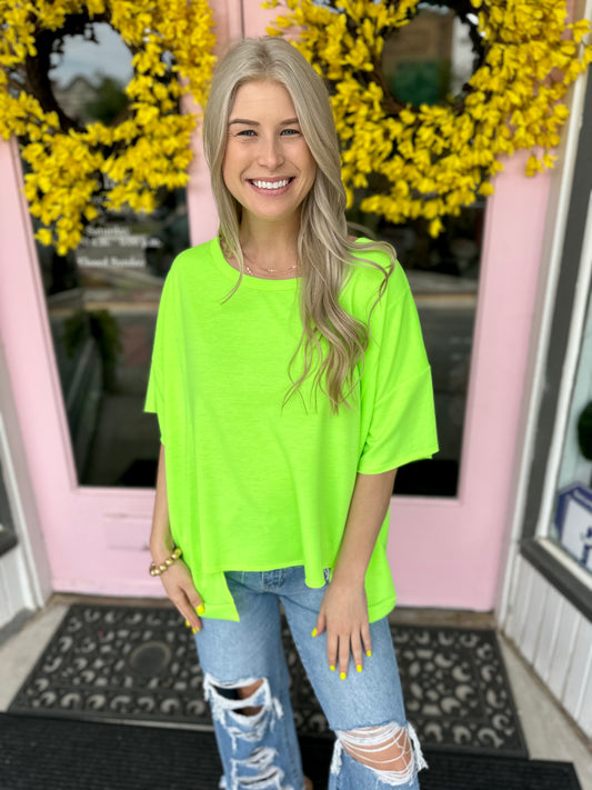 NEON GREEN TERRY TOP