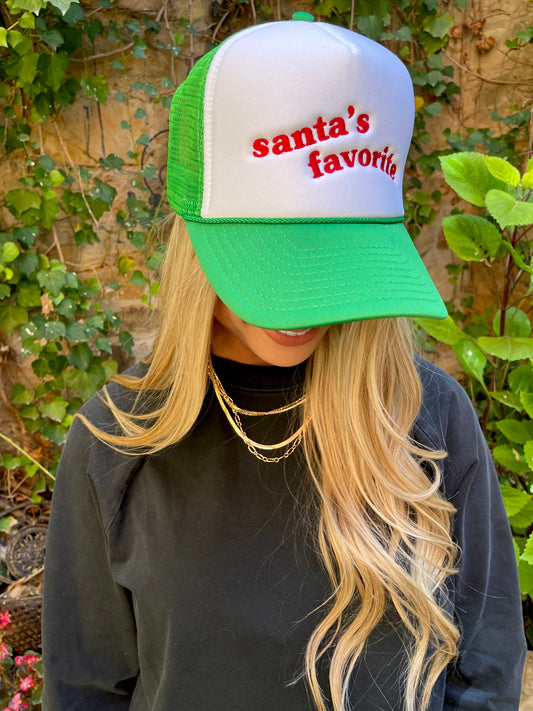 SANTA'S FAVORITE TRUCKER HAT